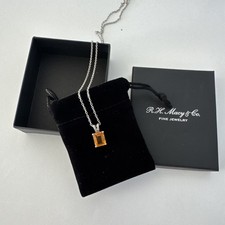 Macy's Citrine and Diamonds Necklace NEW picture
