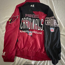 VINTAGE LOGO Athletic Phoenix Cardinals NFL Pro Line Full Zip Jacket 2XL Red picture
