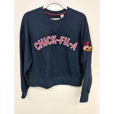 Rare Retro Doodles Sweatshirt Chick-fil-A Originals Streetwear Logo Women L Navy picture