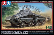 Tamiya 32574 Sd.Kfz.232 8-Wheeled Armored Vehicle1/48 Scale Plastic Model Kit picture