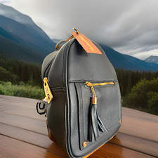 Montana West Black Backpack Purse Gold Zip Tassel Adjustable Strap CCWestern NEW picture