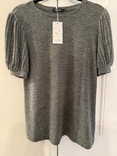 Automet Women’s Short Sleeve Casual Sweater DARK GREEN Size Medium NWT picture