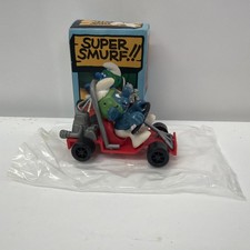 Vintage 1979 Super Smurf Go Cart 6725 Schleich Wallace Berrie picture