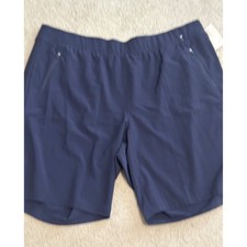 Livi Lane Bryant Active Shorts Navy Blue Plus Size 26/28 Wicking Zipper Pockets picture