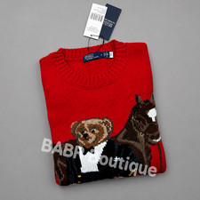 POLO PALPH LAUREN Red Bear Horse Wool Sweater Men’s Size XL - NWT picture