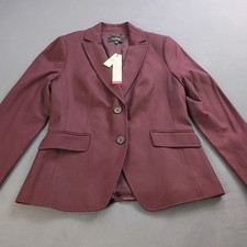 Talbots Women's Flannel Lined Two-Button Blazer Size 2P Petite Burgundy NWT picture