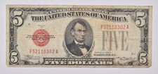 1928-C $5 RED SEAL US United States Note Avg Circ picture