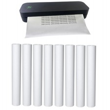 8 rolls (about 200 pages), A4, BPS free, thermal printer paper, BPA free. For a picture