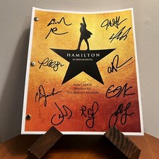 Hamilton Autographed Signed Musical Script Reprint Full Cast Signed Lin Manuel picture