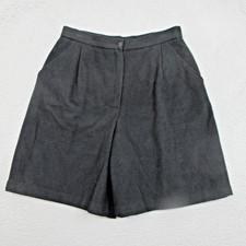 Vintage Capezio Wool Cashmere Pleated Short Women 12 Black Bermuda High Rise USA picture