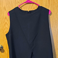 Dazy Women's Black Sleeveless open front Knit Stretch top w/ Zipper, Size XL picture
