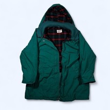 Vintage Windsor Bay Petite Large Green Plaid Windbreaker picture
