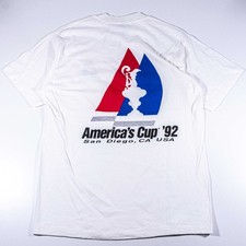 Vintage 90s America’s Cup San Diego T-Shirt Mens Large 1992 Sailing Graphic picture