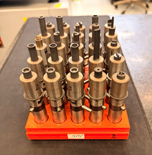 Lot of System 3R Mini EDM Electrode Holders with storage racks. Qty 25 picture