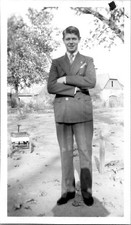 Handsome Italian European Looking Man in a Suit Snapshot 1930s Vintage Photo picture