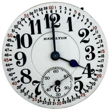 Antique 16s 1925 Hamilton Montgomery Dial 21J Railroad Pocket Watch Movement 992 picture