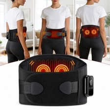 Cordless Heated Lower Back Massager with Vibration Lumbar Waist Belt Pain Relief picture