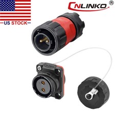 CNLINKO 2 Pin Power Connector Male Plug & Female Socket Waterproof Outdoor IP67 picture