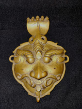 ANTIQUE TRADITIONAL INDIAN BRONZE MASK OF YALI KIRTIMUKHA BHAIRAWA COLLECTIBLE picture