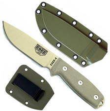 ESEE 4 4.5in 1095 Desert Tan Fixed Blade Micarta USA Coyote Sheath ESEE-4P-DT picture