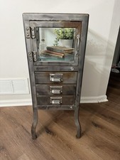 Restoration Hardware Dulton Metal Pharmacy Short Bath Cabinet Industrial Display picture