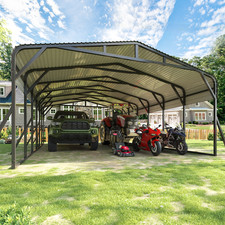 20x 30 Heavy Duty Metal Carport with triangular support ,Enhanced Base,Garage picture