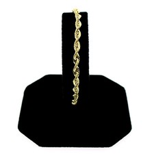 Real 10K Yellow Gold 2mm-6mm Rope Chain Bracelet Anklet Men Women 7