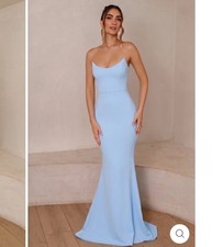 Jaus Celine Gown Baby Blue Strapless Mermaid Maxi Dress Sz XS NWT Formal  picture