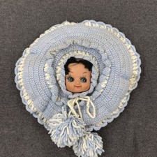 Adorable Pajama Doll 1960's Lavender Cutie Hand Crocheted with Pom Poms picture