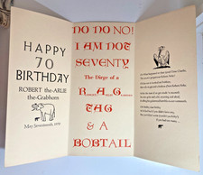 1970 Jane Grabhorn JUMBO PRESS Robert Grabhorn 70th Birthday Broadside RARE picture