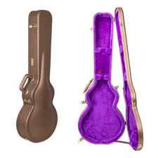 Crossrock Designer Series-Wood Case for Les Paul Electric Guita-Chocolate Brown picture