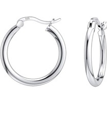 925 Sterling Silver Small 10MM Hoop Earrings Men Women Children picture