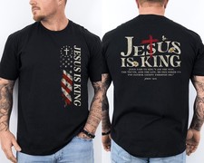 Jesus Is King Bible Verse John 14:6 Christian God Religious 2 Sided T-Shirt picture