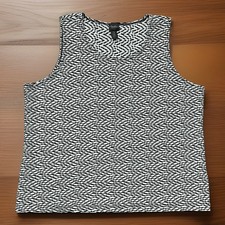 Travelers Collection by Chico's Tank Top Womens Size 3 XL Black White Textured picture