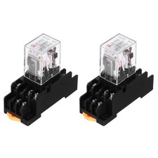 2 Pcs AC 220V Electromagnetic Power Relay 11-Pin 5A 3NO 3NC - MY3NJ picture
