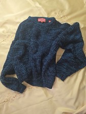 Men's Vintage Turquoise And black Sweater %100 Acrylic picture