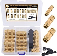23 PCS Brass DOT Air Line Fittings Kit 1/4 3/8 1/2 DOT Quick Connect Air Fitting picture