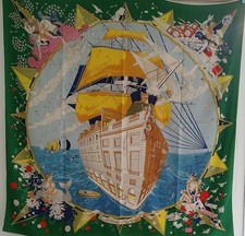 Hermes Shawl Stole 140cm Flagship Emerald Cashmere/Silk Scarf picture