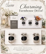 True Living Rustic Wall-Mounted Mason Jar Organizer For Bathroom/ Kitchen picture