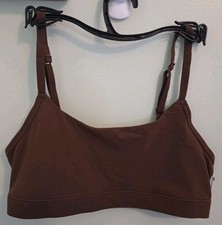 No Boundaries Women's MEDIUM Stretch Scoop Bralette BROWN Bra Mesh Lining #10726 picture