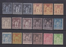 France 1877 - 1890 Peace & Commerce Stamps MM. Values to 50c. Cat approx £935. picture