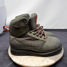 Simms Tributary Wading Boots Mens 10 Fly Fishing Shoes Gray Orange Angling River picture
