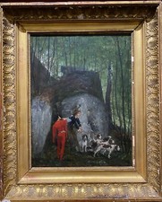 Hermann Von Kaulbach (1846-1909) - Le Valet De Dogs Et Le Sonneur de Horn picture