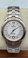 Croton Equator Men's 18K Gold Bezel Crown Links Sapphire Swiss Quartz Watch picture