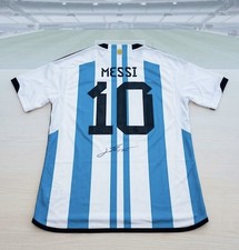 Messi Back Signed Argentina Home Jersey with ICONS COA picture