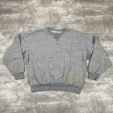 vintage 80s 90s ADIDAS sweatshirt heather gray v stitch gusset sleeve boxy crop picture