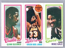 1980-81 Topps - Kareem Abdul-Jabbar, Quinn Buckner, Mike Gale EX-MT picture