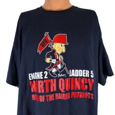 North Quincy Fire Department T Shirt Mens Size 2XL Massachusetts Red Raiders picture