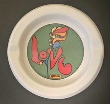 Peter Max LOVE Ashtray by Iroquois Syracuse N.Y Vintage Mid Century Modern 6.5