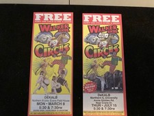 2- Vintage Walker Bros. Circus Tickets DeKalb ILL  picture